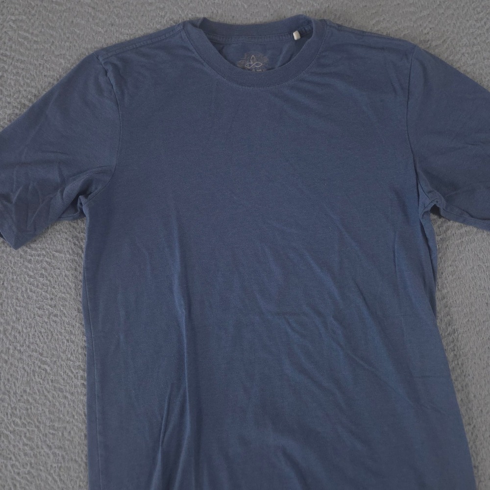 Prana Shirt Mens M Tall Blue Crew Organic Cotton Recycled Poly Short Sleeve Top